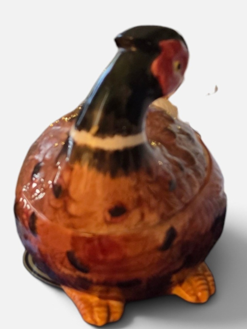 Fitz and Floyd Pheasant Figural Sauce Boat with Lid, Ladle, Underplate EUC - Picture 6 of 13